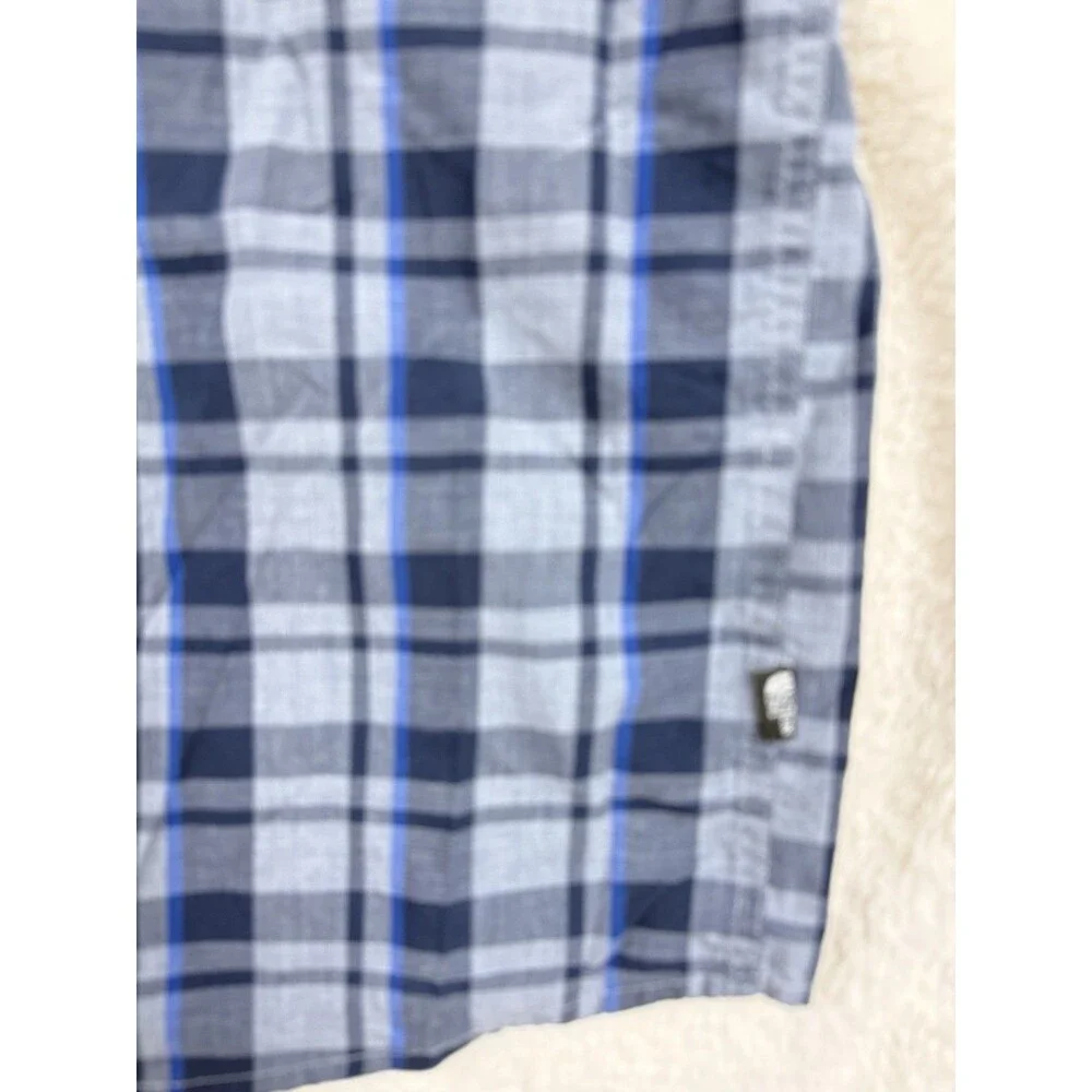 The North Face Shirt Adult Extra Large XL‎ Blue Button Up Short Sleeve Mens
